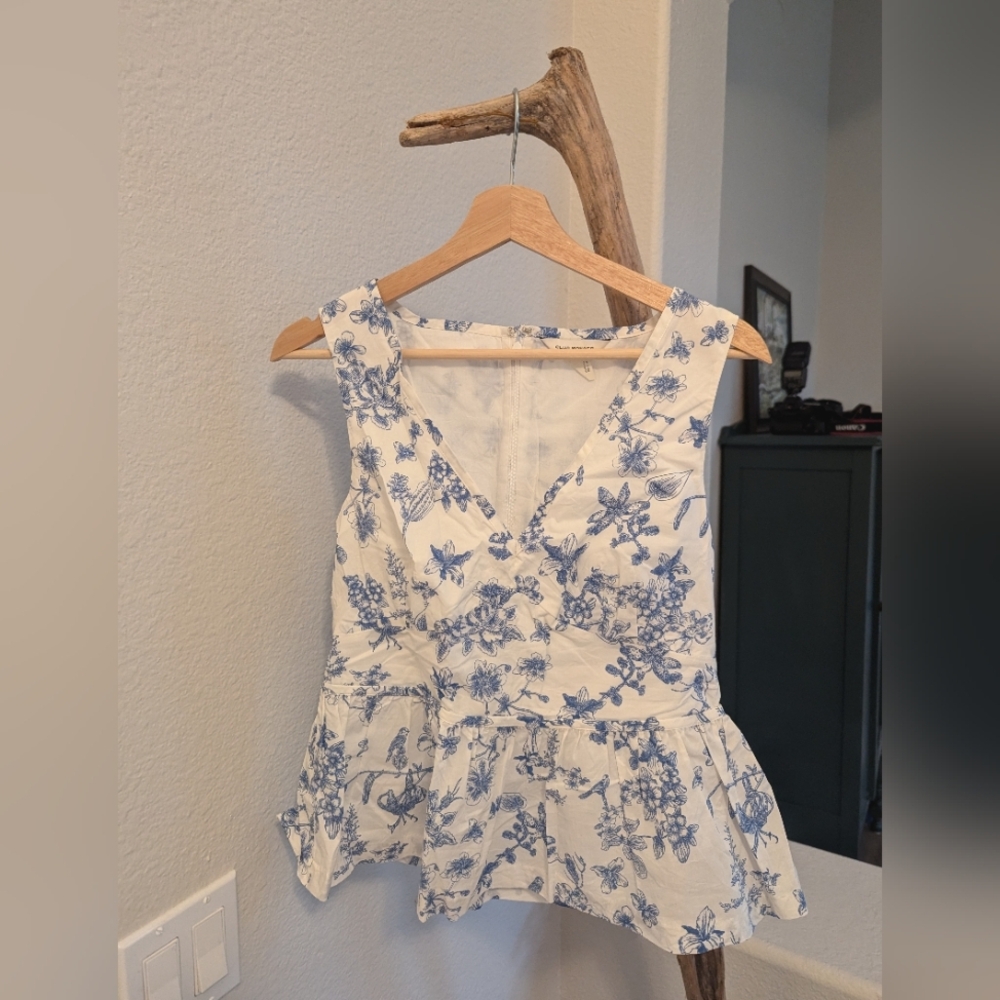 Club Monaco Blue and White Blouse